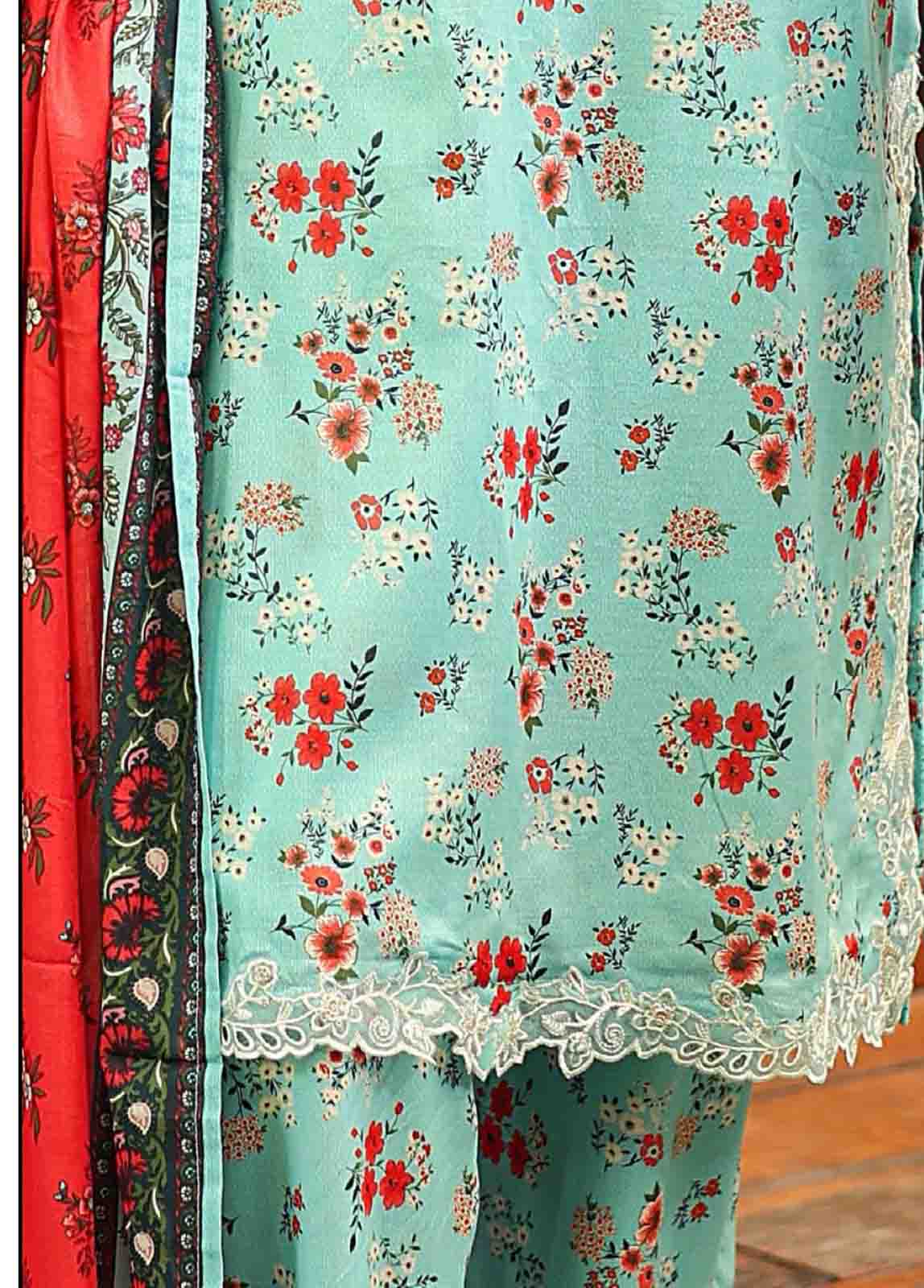 Bin Saeed Fabric - SMLF-644-Emb- 3 Piece Embroidered Stitched Suit