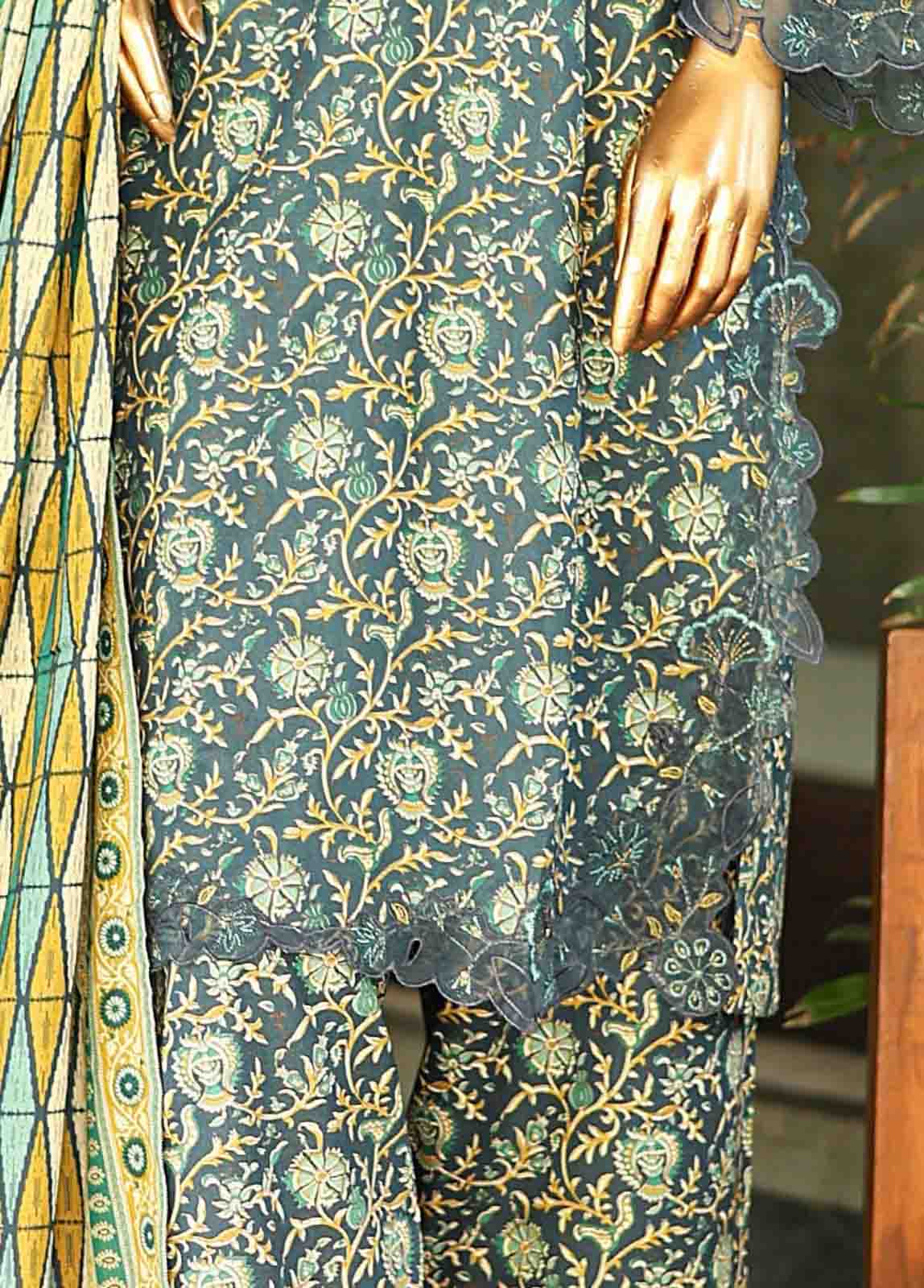 Bin Saeed Fabric - SMLF-646-Emb- 3 Piece Embroidered Stitched Suit