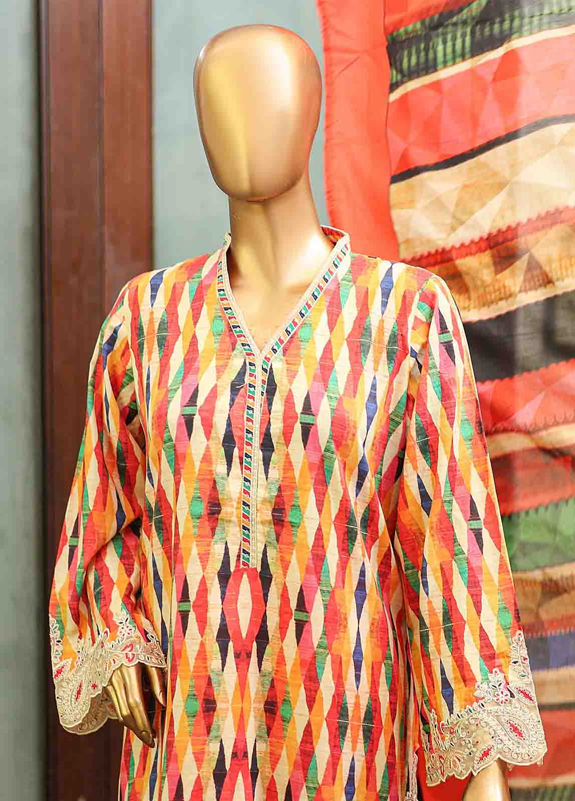 Bin Saeed Fabric - SMLF-651-Emb- 3 Piece Embroidered Stitched Suit