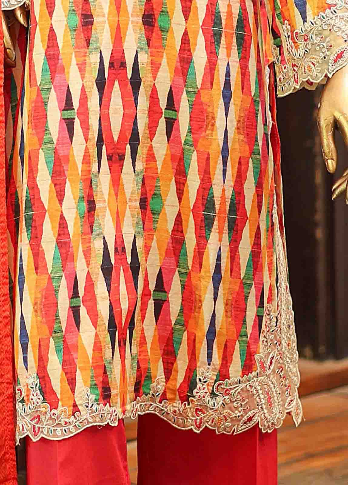 Bin Saeed Fabric - SMLF-651-Emb- 3 Piece Embroidered Stitched Suit