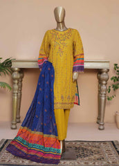 SMLF-93-ED- 3 Piece Embroidered Stitched Suit