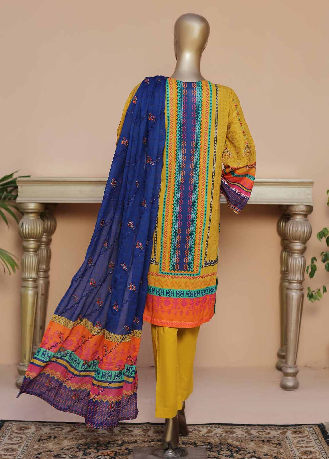 SMLF-93-ED- 3 Piece Embroidered Stitched Suit