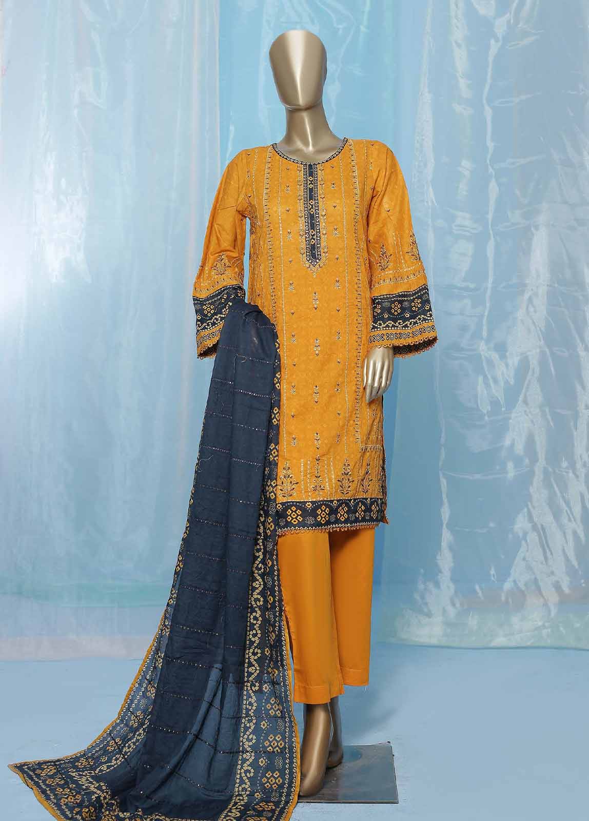 SMLF-94-ED- 3 Piece Embroidered Stitched Suit