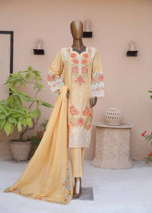 SMLF-CE-371-3 Piece Cotton Embroidered