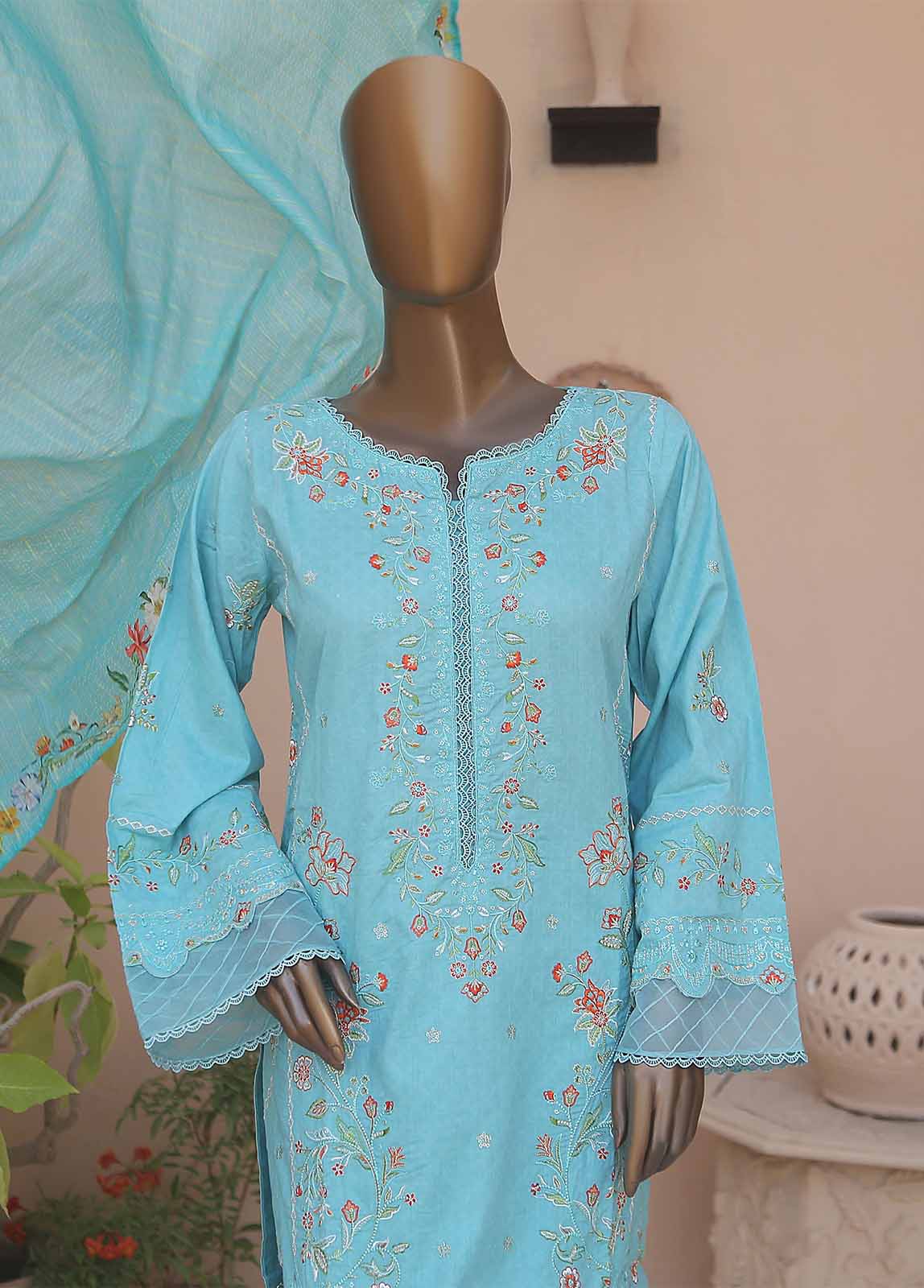 SMLF-CE-373-3 Piece Cotton Embroidered