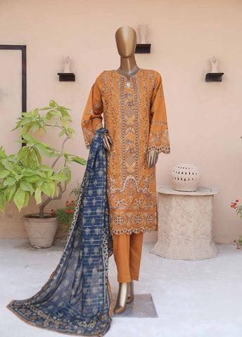 Bin Saeed Fabric - SMLF-CE-375-3 Piece Cotton Embroidered