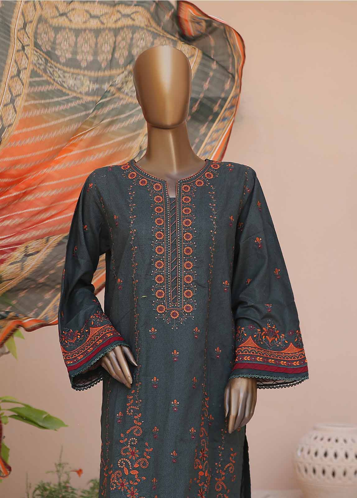 Bin Saeed Fabric - SMLF-CE-382-B-3 Piece Cotton Embroidered