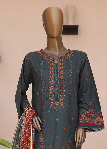 Bin Saeed Fabric - SMLF-CE-382-B-3 Piece Cotton Embroidered