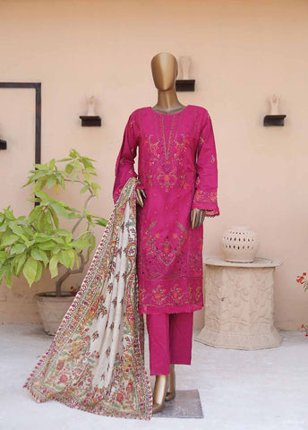 Bin Saeed Fabric - SMLF-CE-398-3 Piece Cotton Embroidered