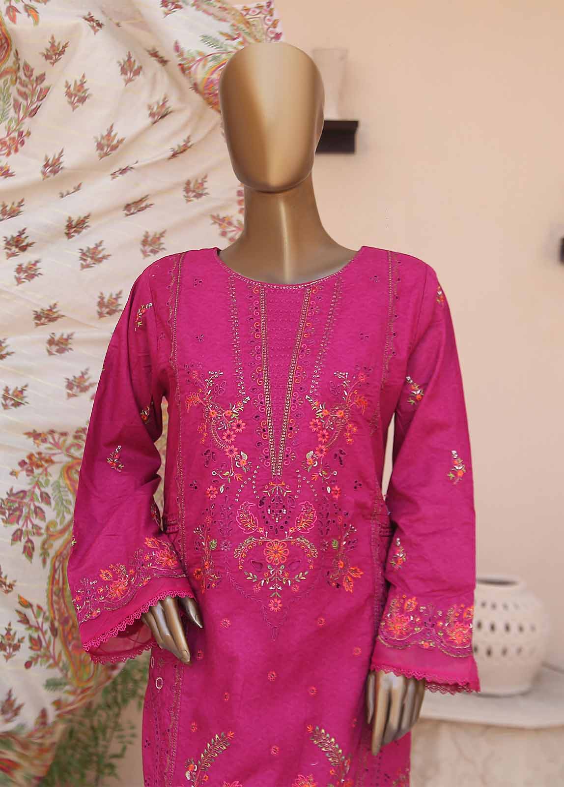 Bin Saeed Fabric - SMLF-CE-398-3 Piece Cotton Embroidered
