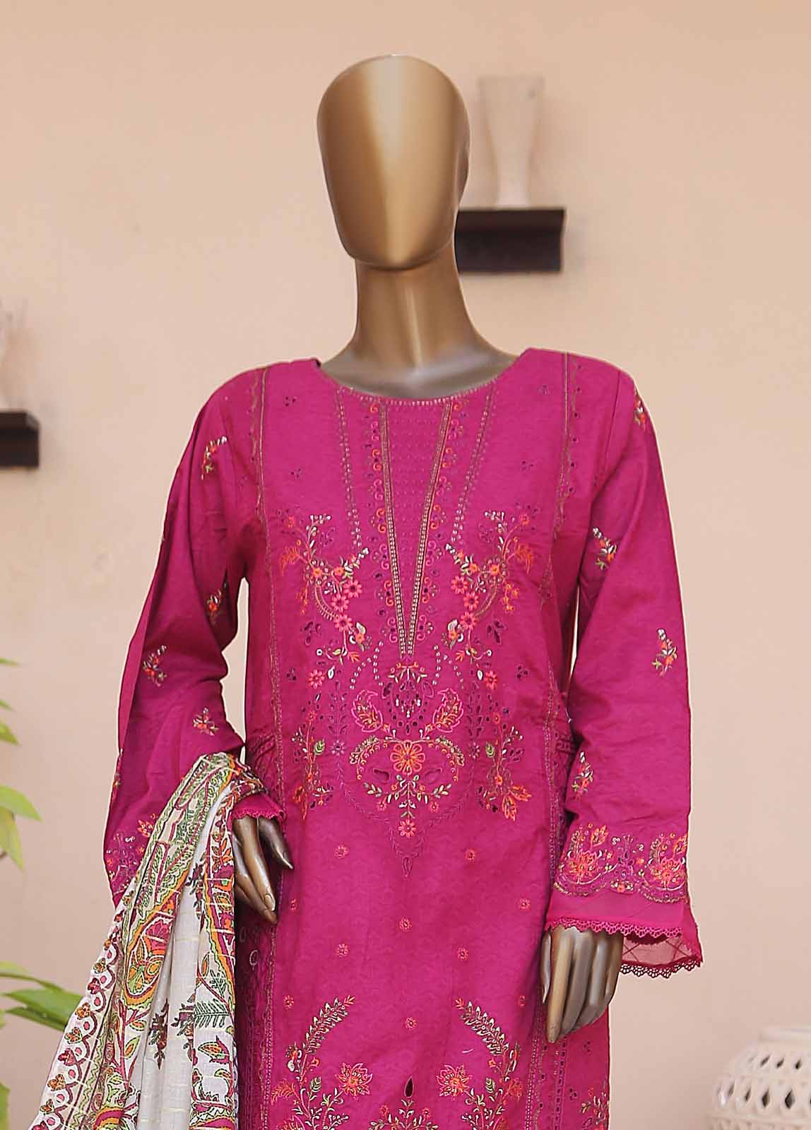 Bin Saeed Fabric - SMLF-CE-398-3 Piece Cotton Embroidered