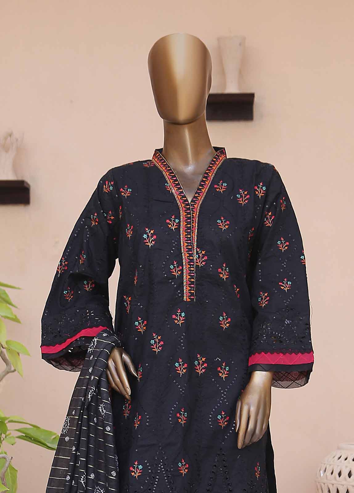 Bin Saeed Fabric - SMLF-CE-399-3 Piece Cotton Embroidered