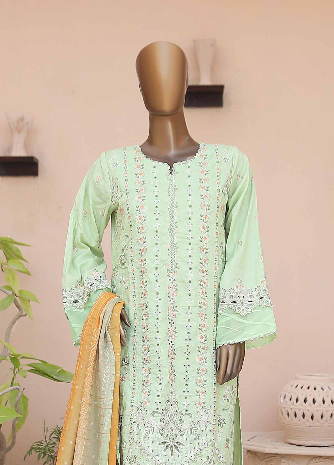 Bin Saeed Fabric - SMLF-CE-419-3 Piece Cotton Embroidered