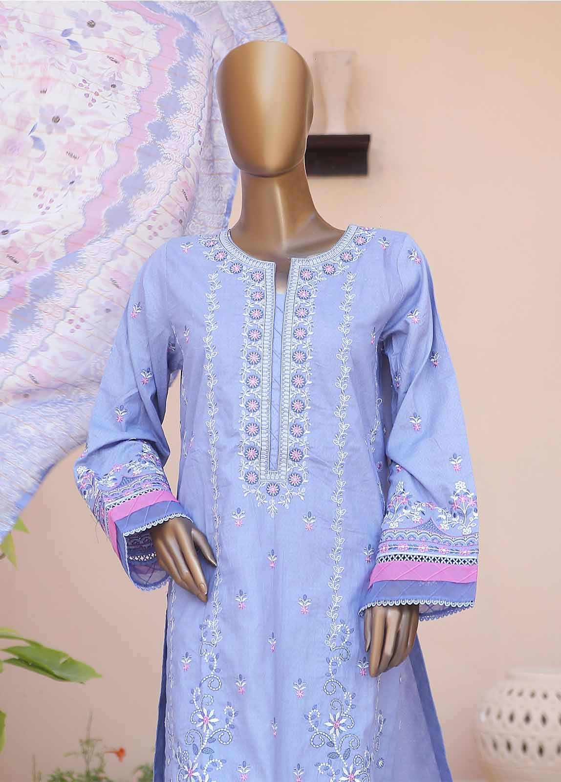 SMLF-CE-434-3 Piece Cotton Embroidered
