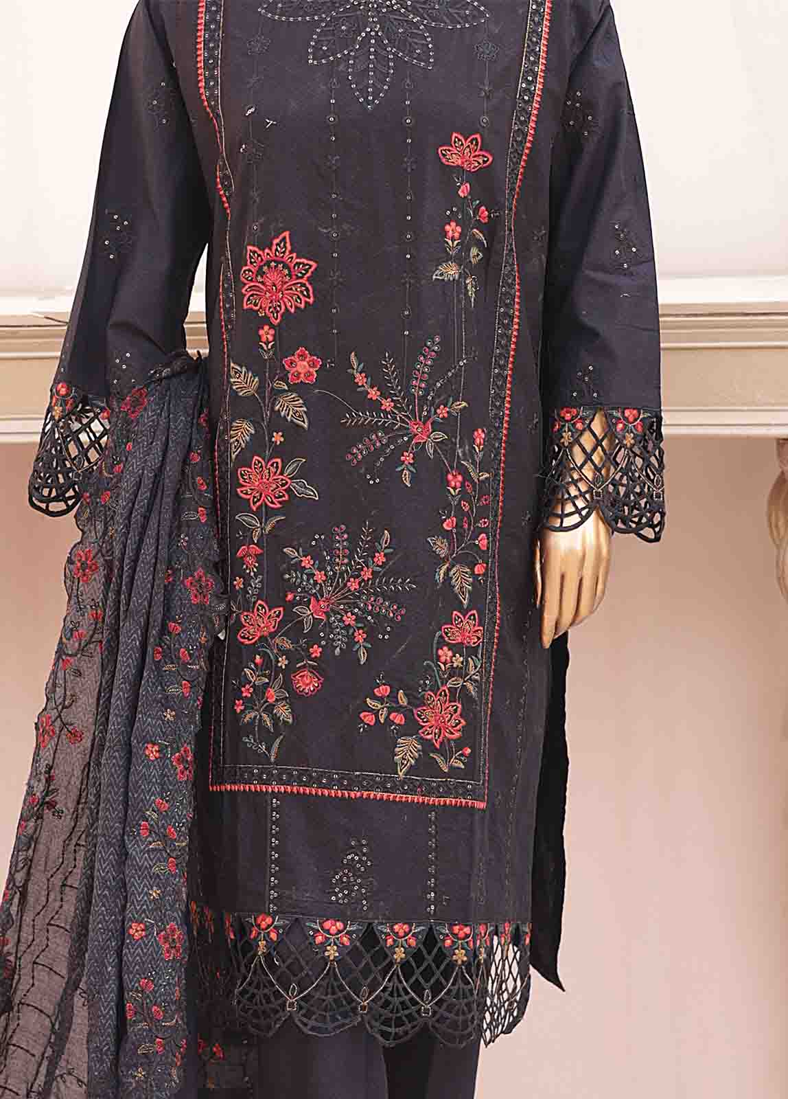 Bin Saeed Fabric - SMLF-CKE-460 A-3 Piece Chikankari Stitched Suit