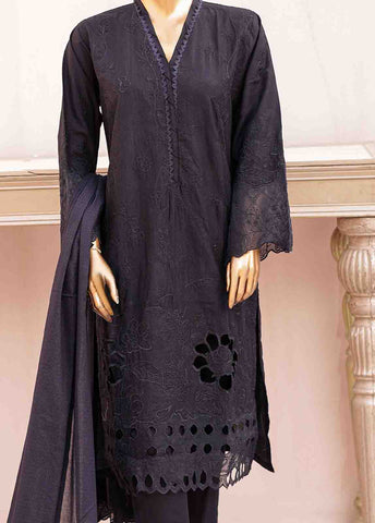 Bin Saeed Fabric - SMLF-CKE-460 B-3 Piece Chikankari Stitched Suit