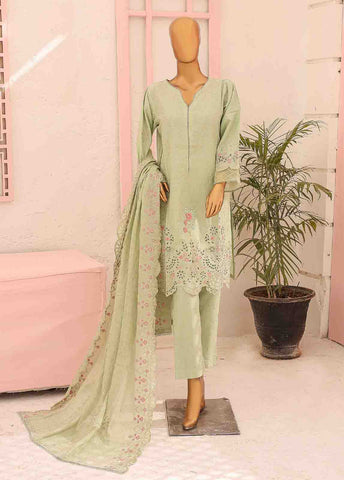 Bin Saeed Fabric - SMLF-CKE-464 B-3 Piece Chikankari Stitched Suit