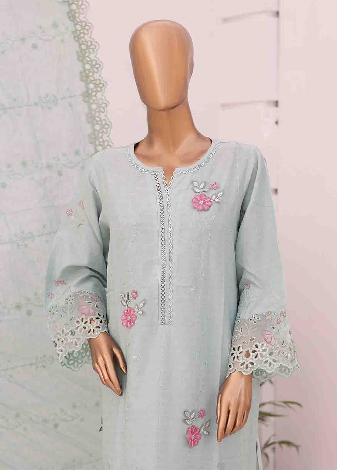 Bin Saeed Fabric - SMLF-CKE-465 B-3 Piece Chikankari Stitched Suit