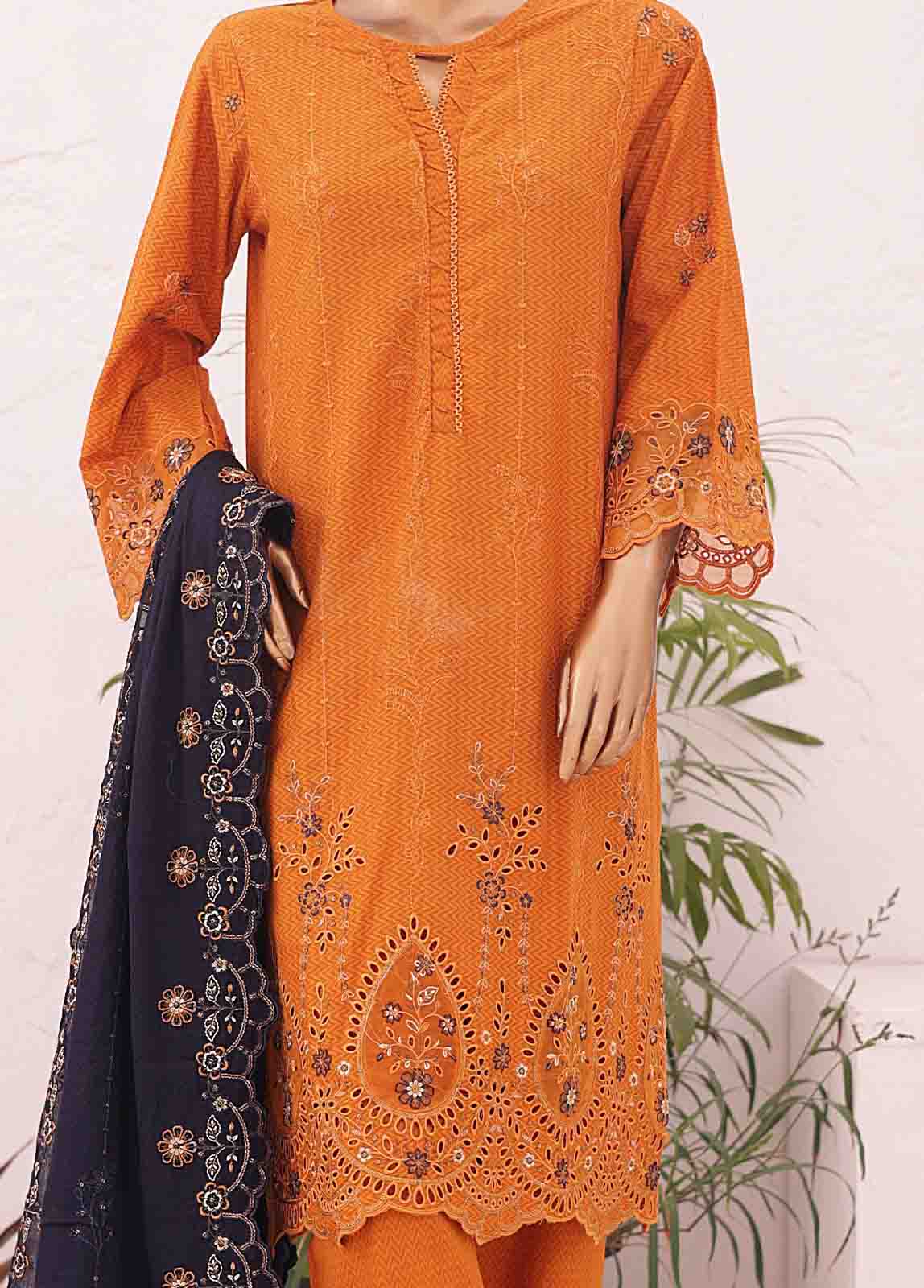 Bin Saeed Fabric - SMLF-CKE-470 B-3 Piece Chikankari Stitched Suit