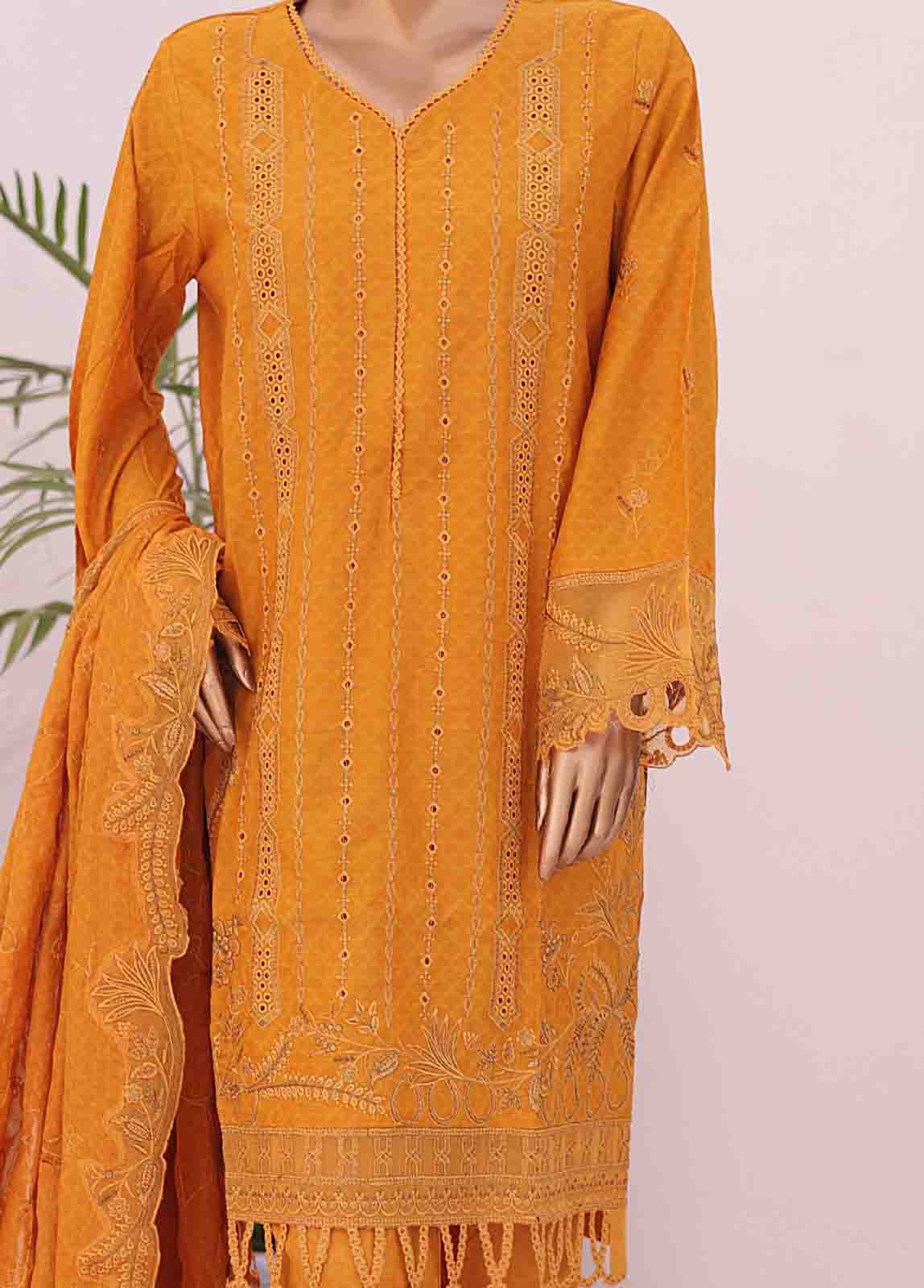 Bin Saeed Fabric - SMLF-CKE-509 A-3 Piece Chikankari Stitched Suit