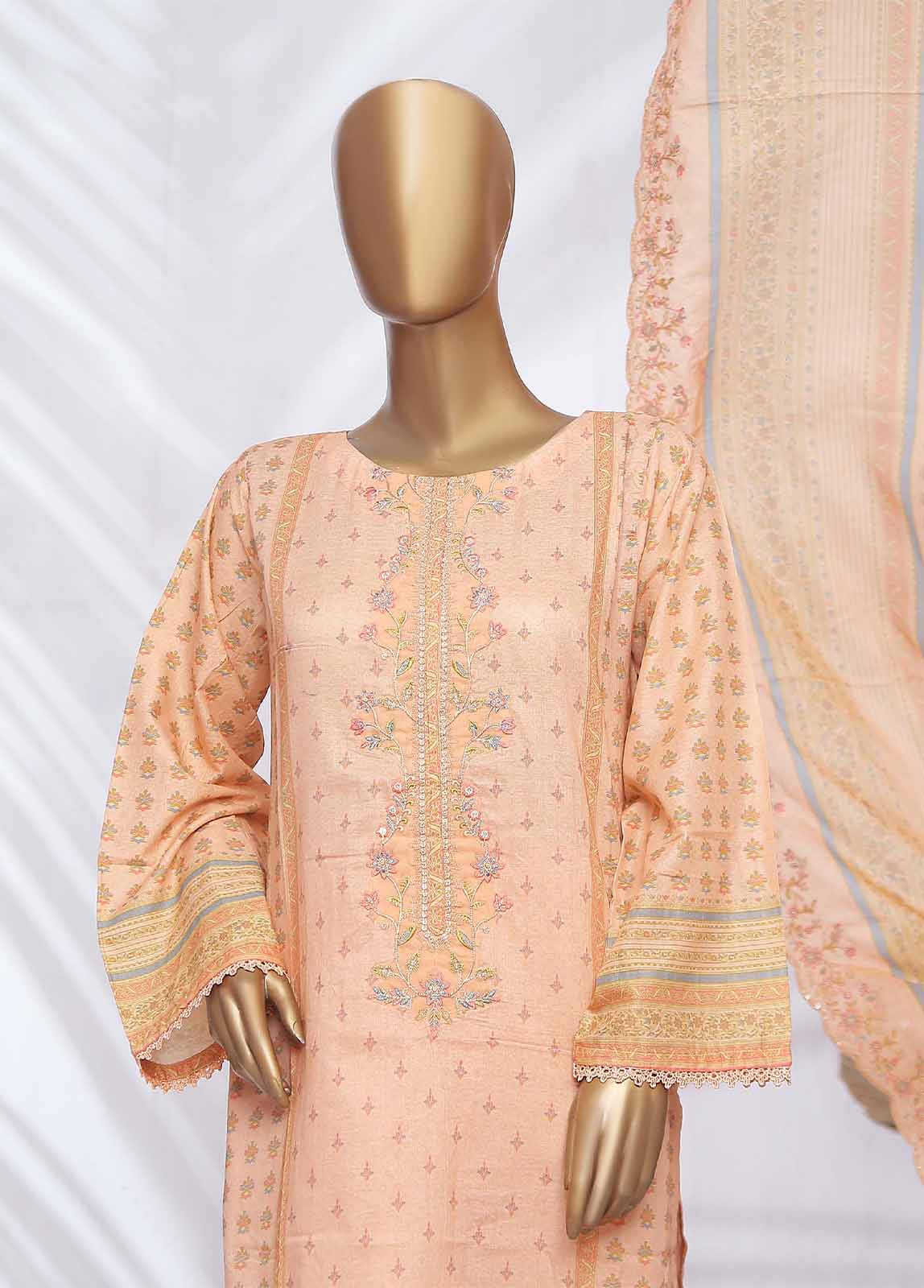 Bin Saeed Fabric - SMLF-ED127- 3 Piece Embroidered Stitched Suit