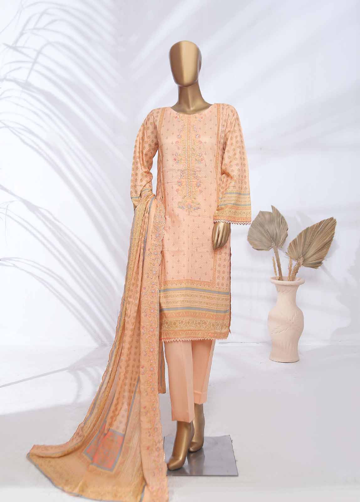 Bin Saeed Fabric - SMLF-ED127- 3 Piece Embroidered Stitched Suit