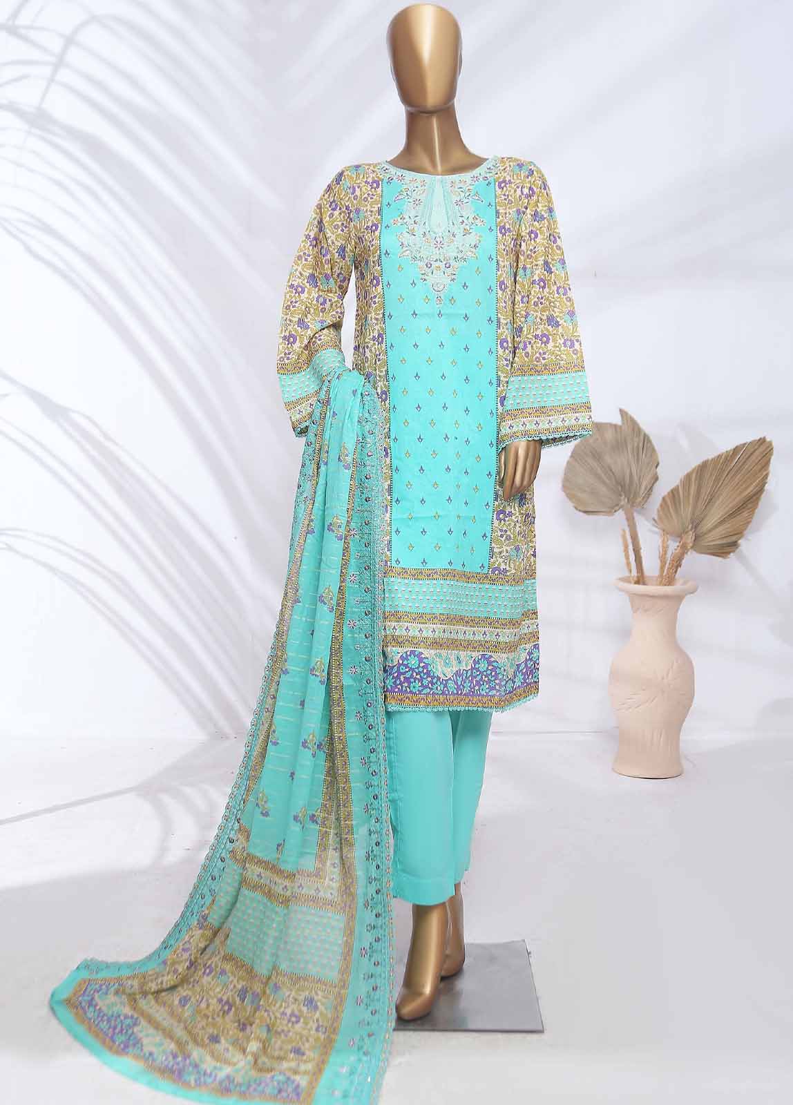 Bin Saeed Fabric - SMLF-ED180- 3 Piece Embroidered Stitched Suit