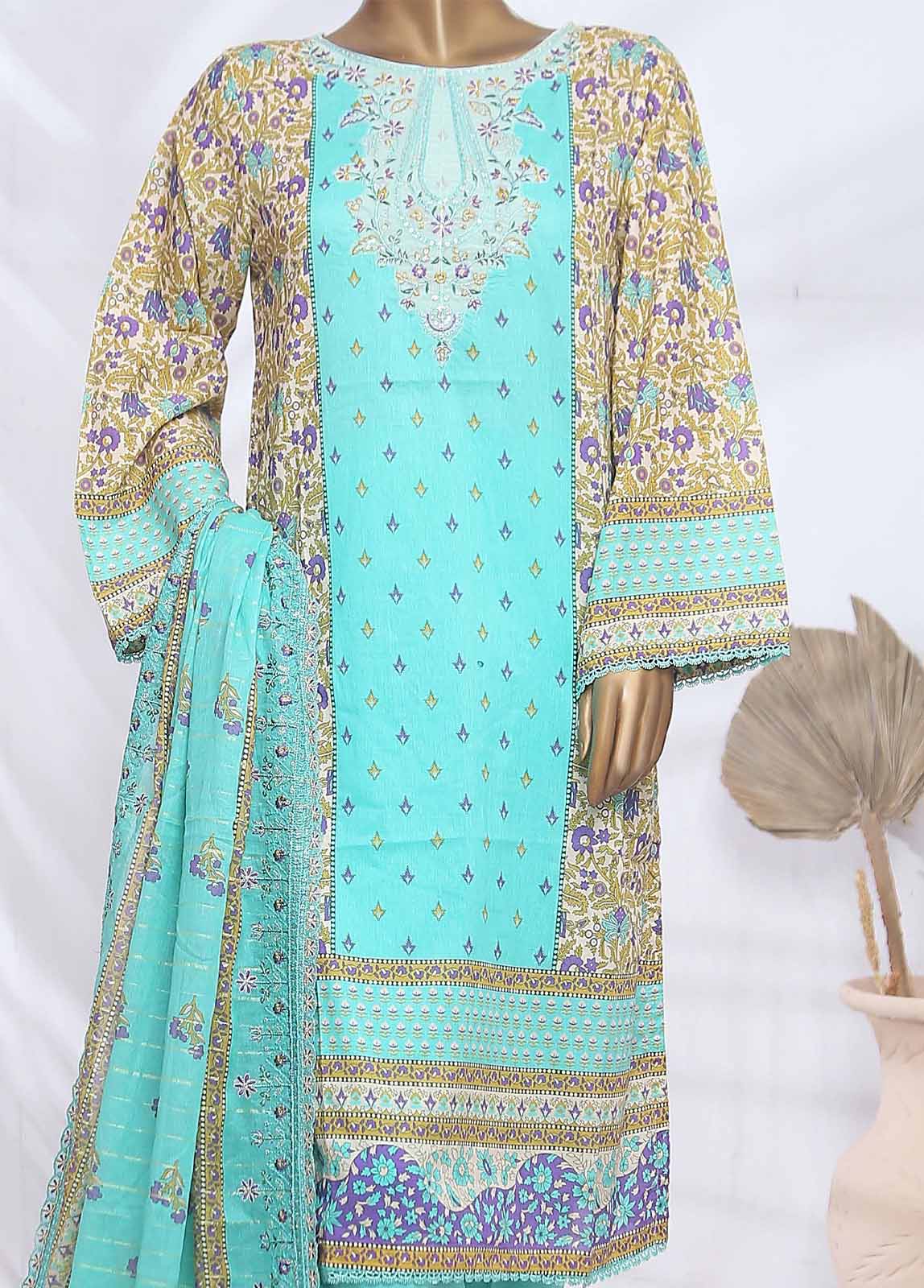 Bin Saeed Fabric - SMLF-ED180- 3 Piece Embroidered Stitched Suit