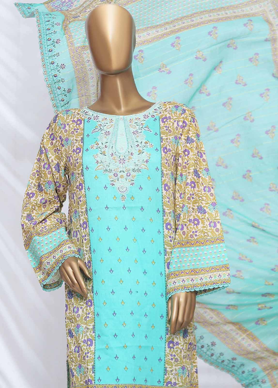 Bin Saeed Fabric - SMLF-ED180- 3 Piece Embroidered Stitched Suit