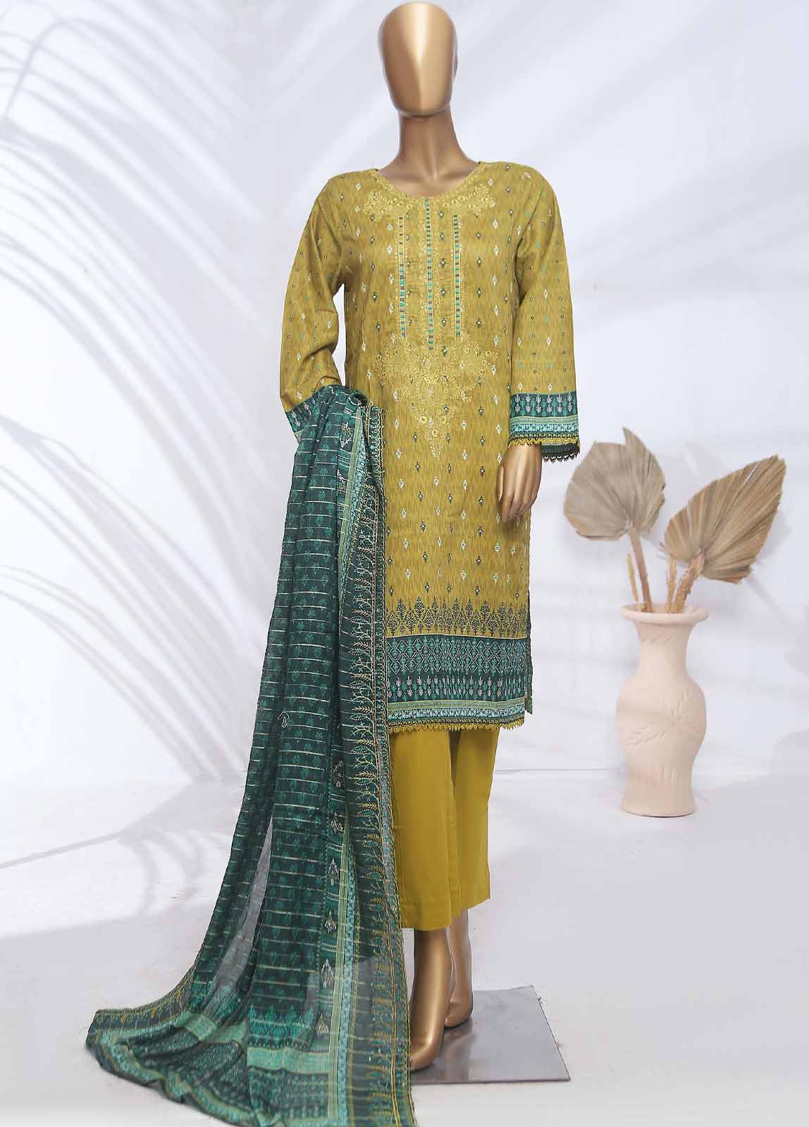 Bin Saeed Fabric - SMLF-ED185- 3 Piece Embroidered Stitched Suit