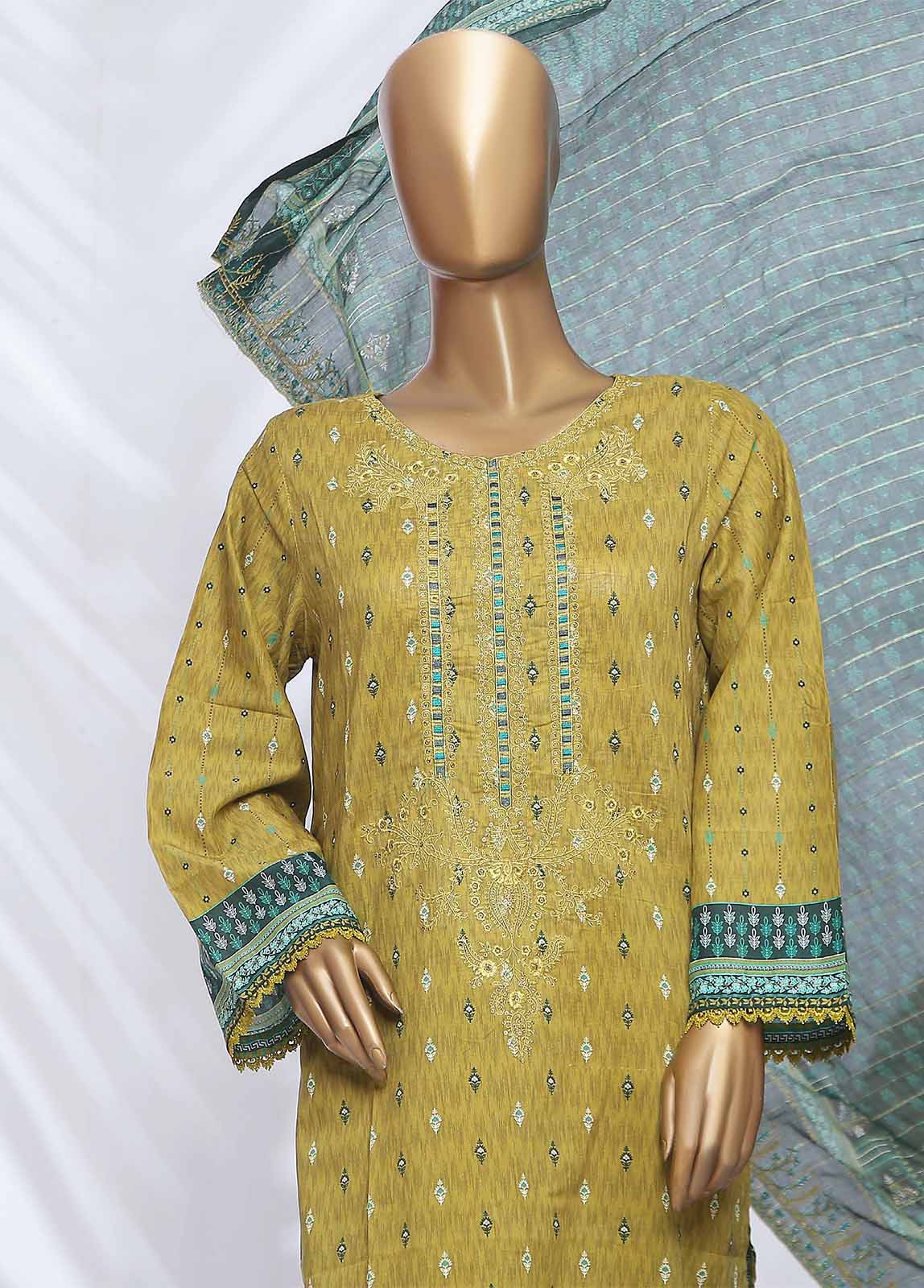 Bin Saeed Fabric - SMLF-ED185- 3 Piece Embroidered Stitched Suit