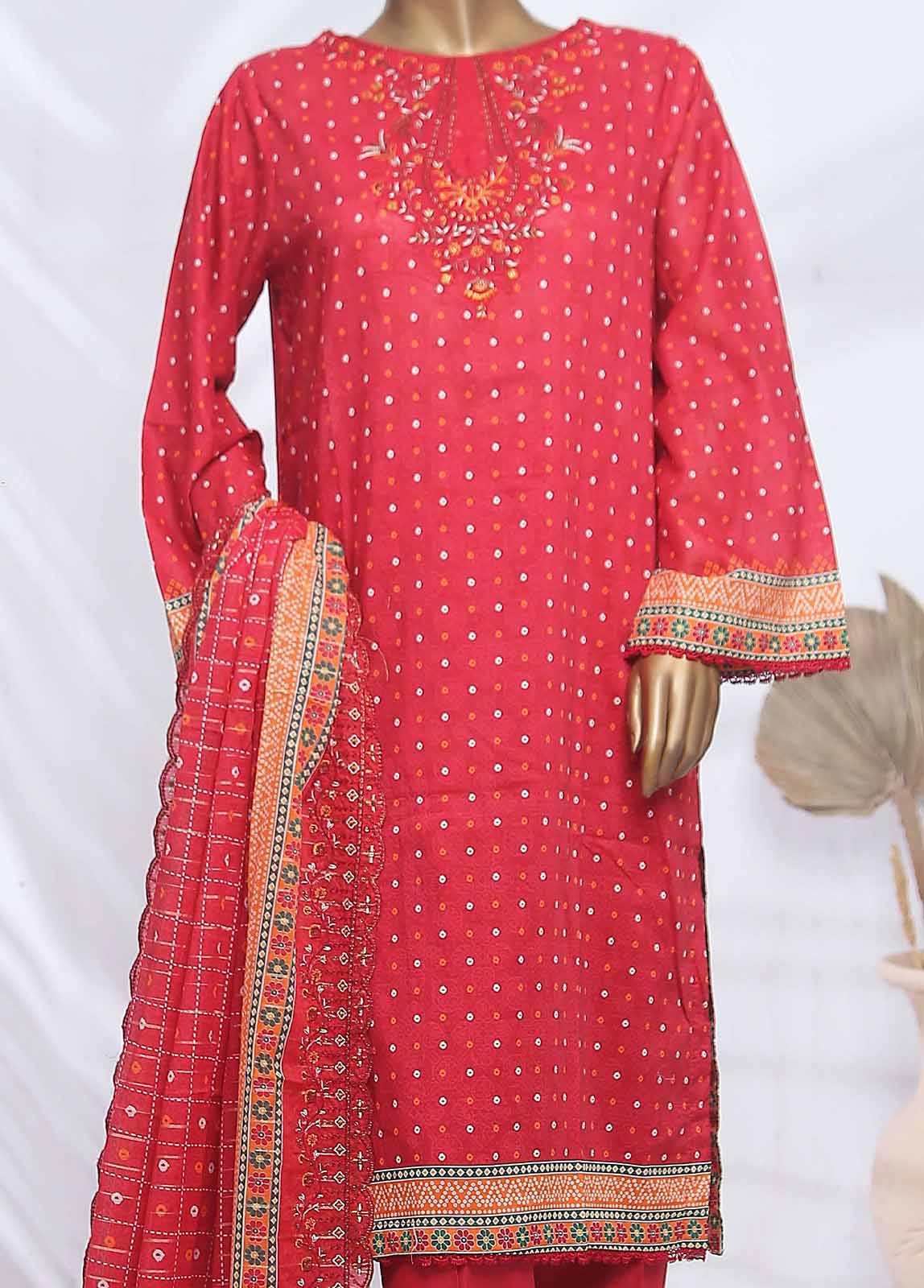 Bin Saeed Fabric - SMLF-ED186- 3 Piece Embroidered Stitched Suit