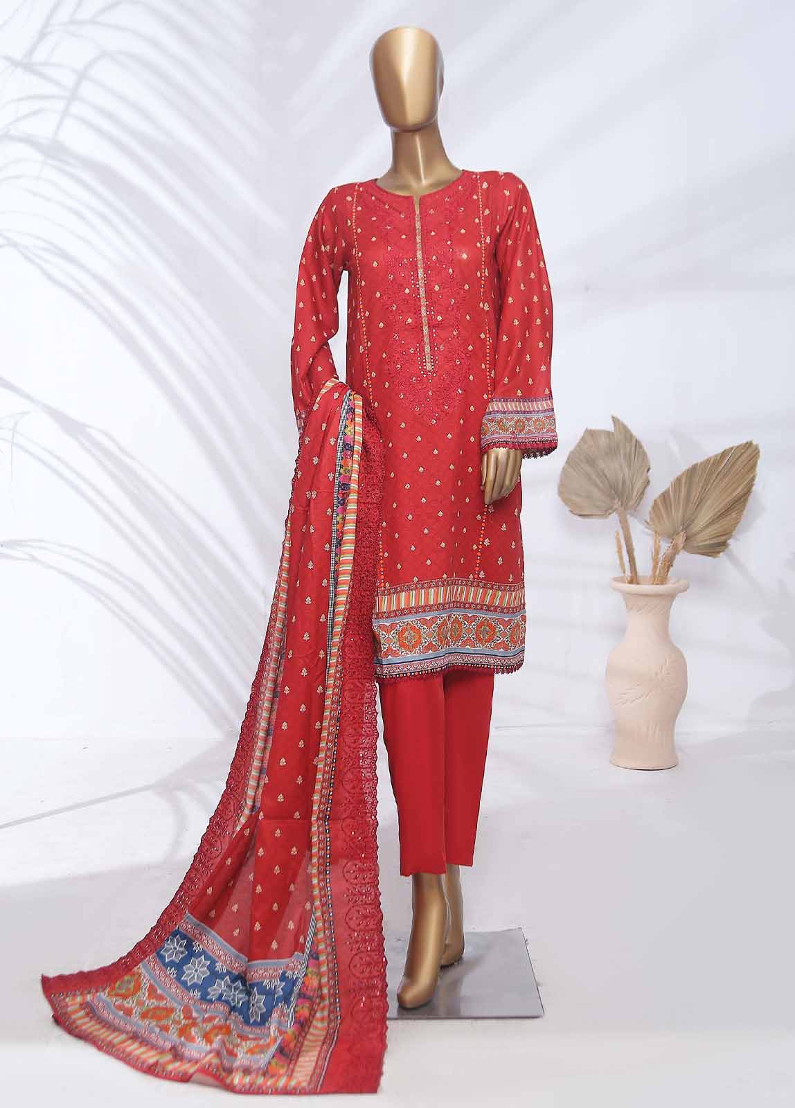 Bin Saeed Fabric - SMLF-ED210- 3 Piece Embroidered Stitched Suit
