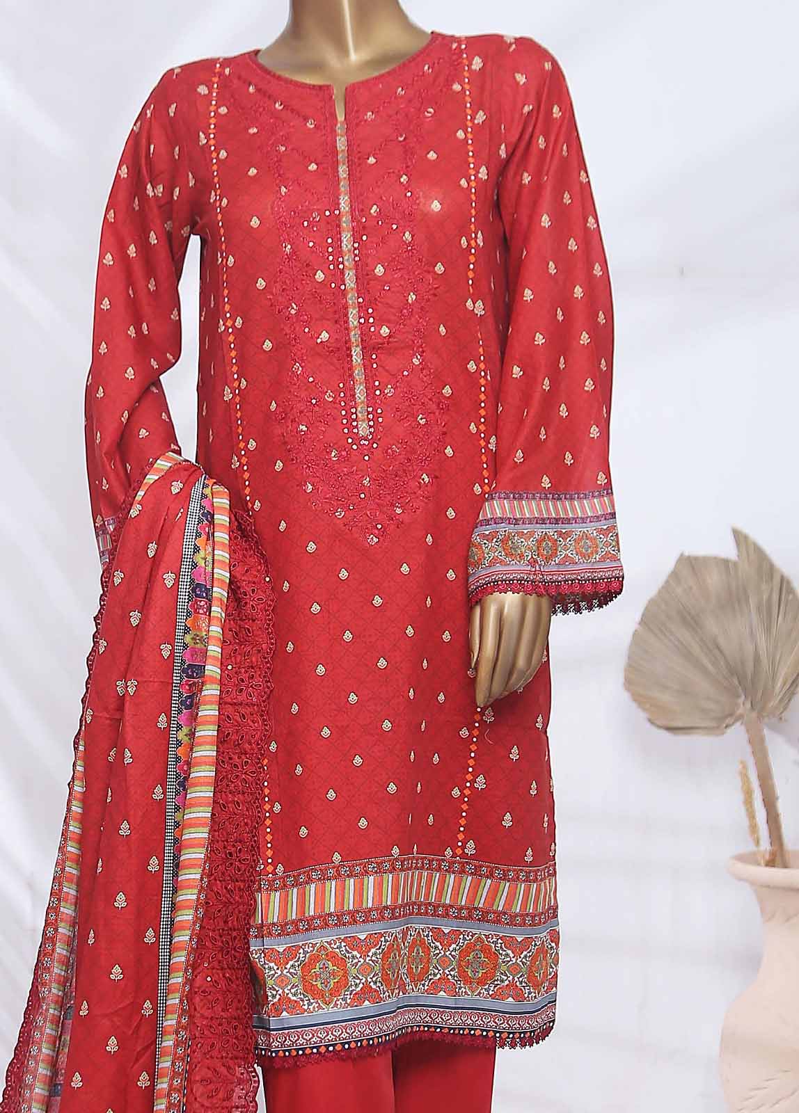 Bin Saeed Fabric - SMLF-ED210- 3 Piece Embroidered Stitched Suit