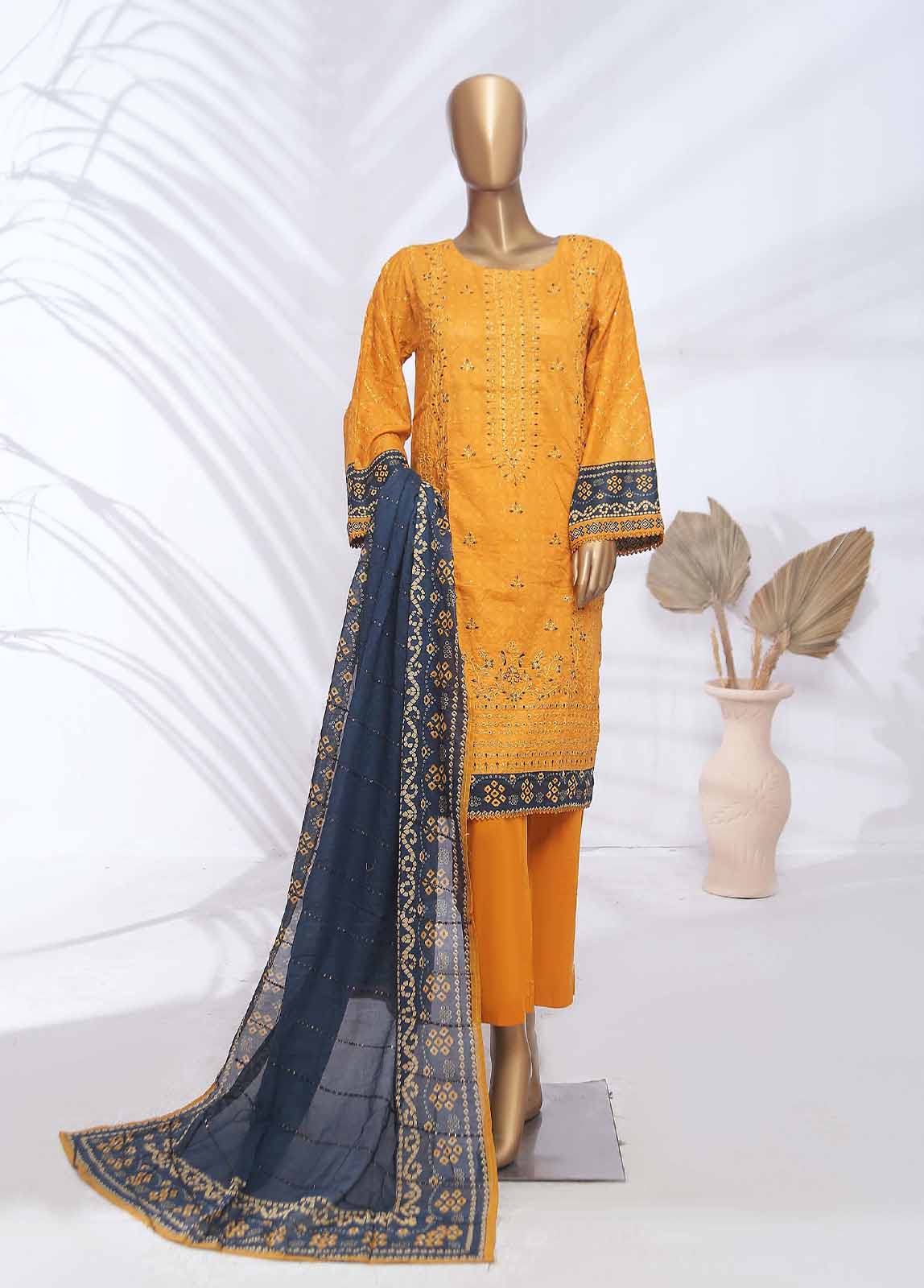 Bin Saeed Fabric - SMLF-ED94-B- 3 Piece Embroidered Stitched Suit