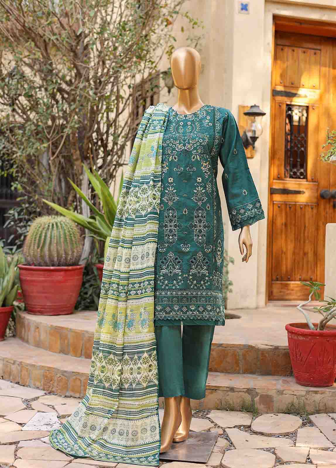 Bin Saeed Fabric - SMLF-EMB-0394 B - 3 Piece Embroidered Stitched Suit