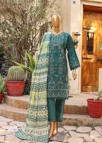 Bin Saeed Fabric - SMLF-EMB-0394 B - 3 Piece Embroidered Stitched Suit