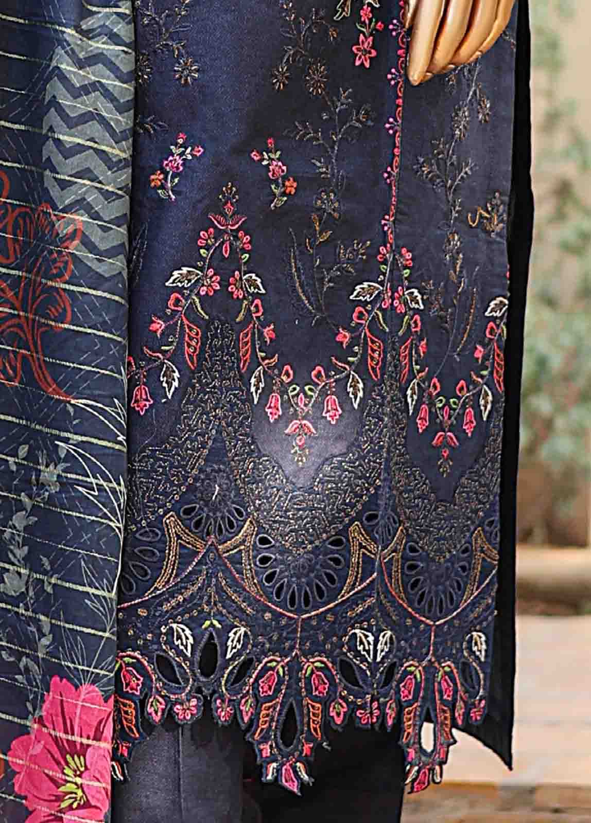 Bin Saeed Fabric - SMLF-EMB-0409 B - 3 Piece Embroidered Stitched Suit