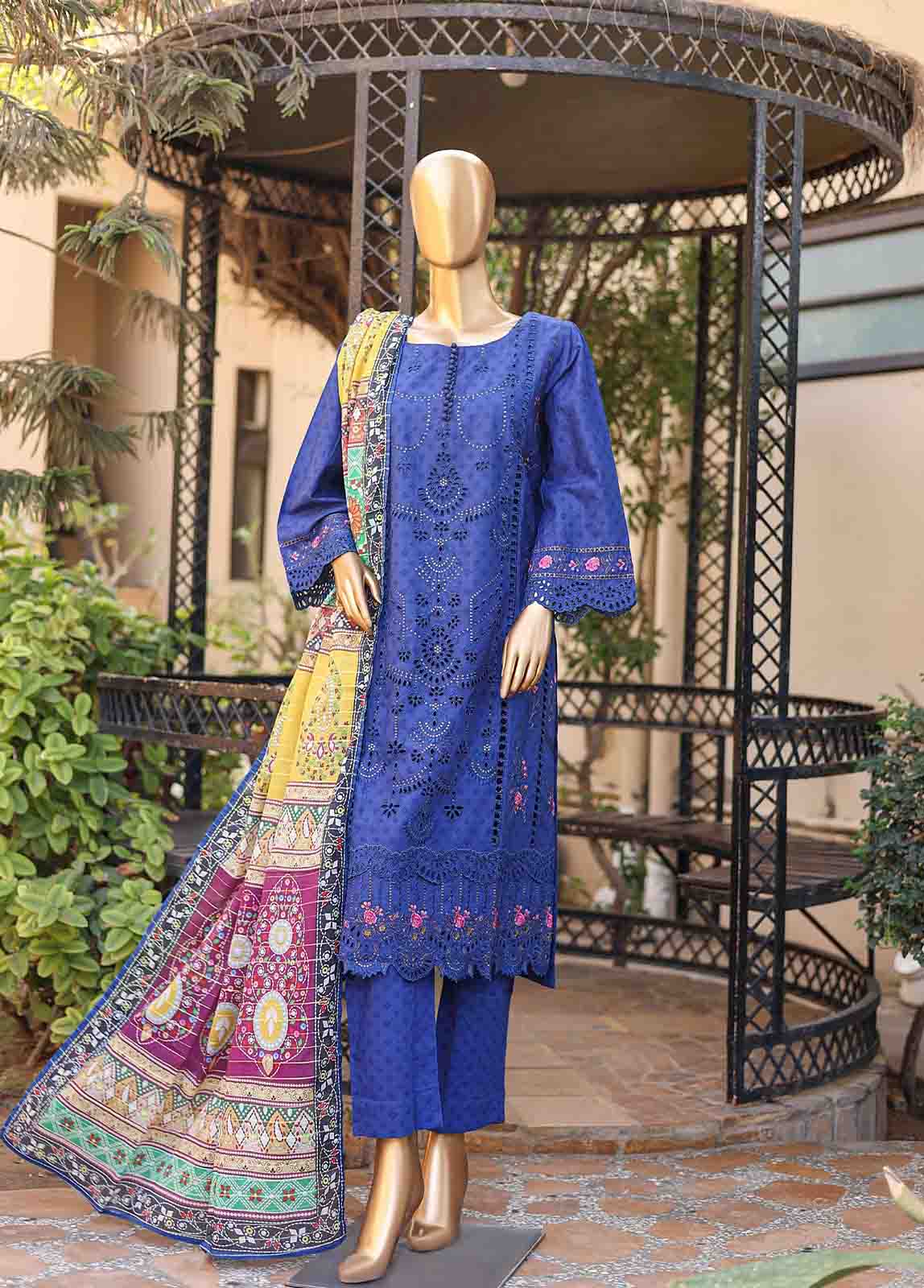 Bin Saeed Fabric - SMLF-EMB-0426 B- 3 Piece Embroidered Stitched Suit