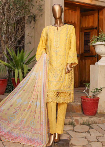 Bin Saeed Fabric - SMLF-EMB-081- 3 Piece Embroidered Stitched Suit