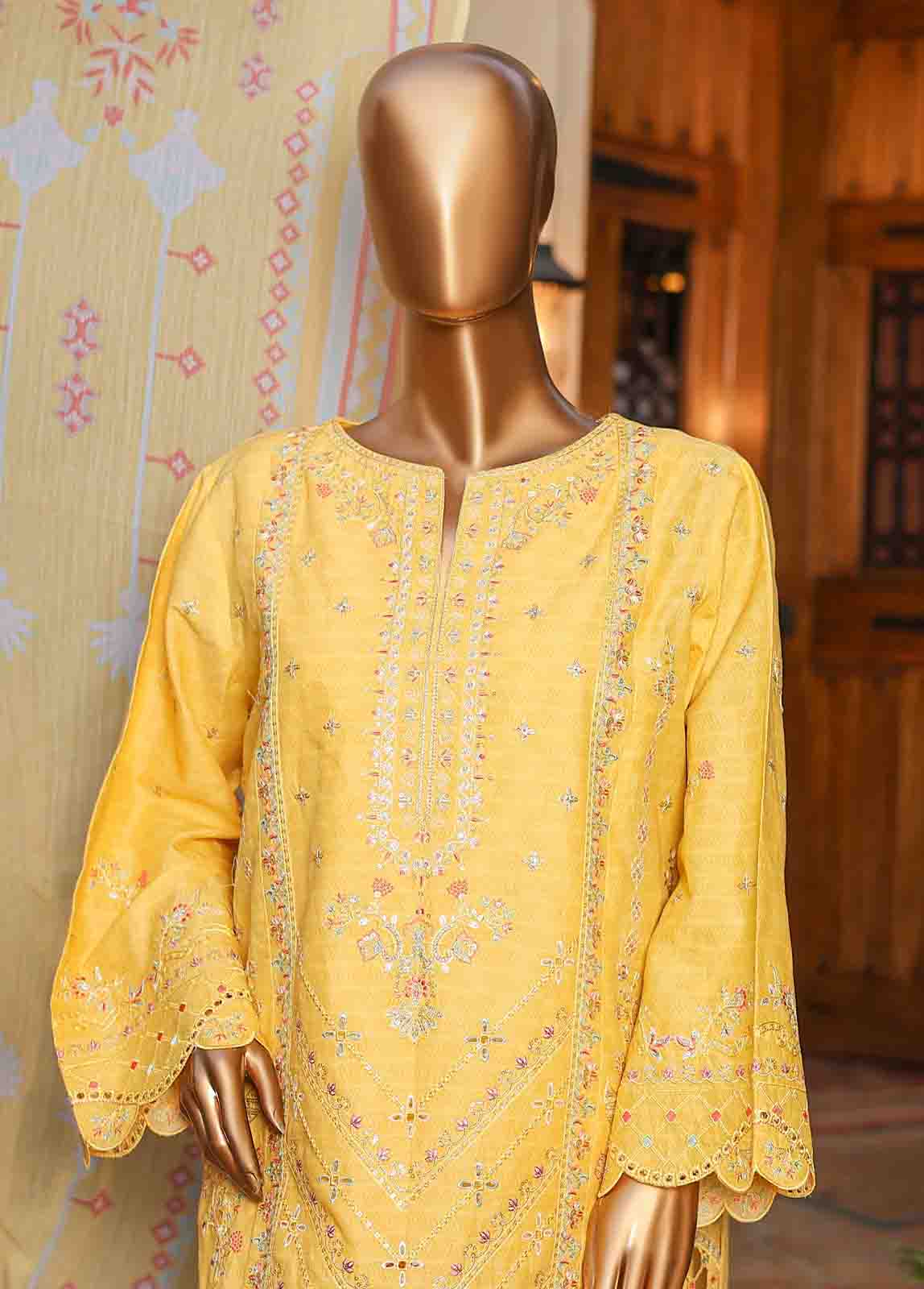 Bin Saeed Fabric - SMLF-EMB-081- 3 Piece Embroidered Stitched Suit