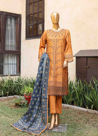 Bin Saeed Fabric - SMLF-EMB-375 B- 3 Piece Embroidered Stitched Suit