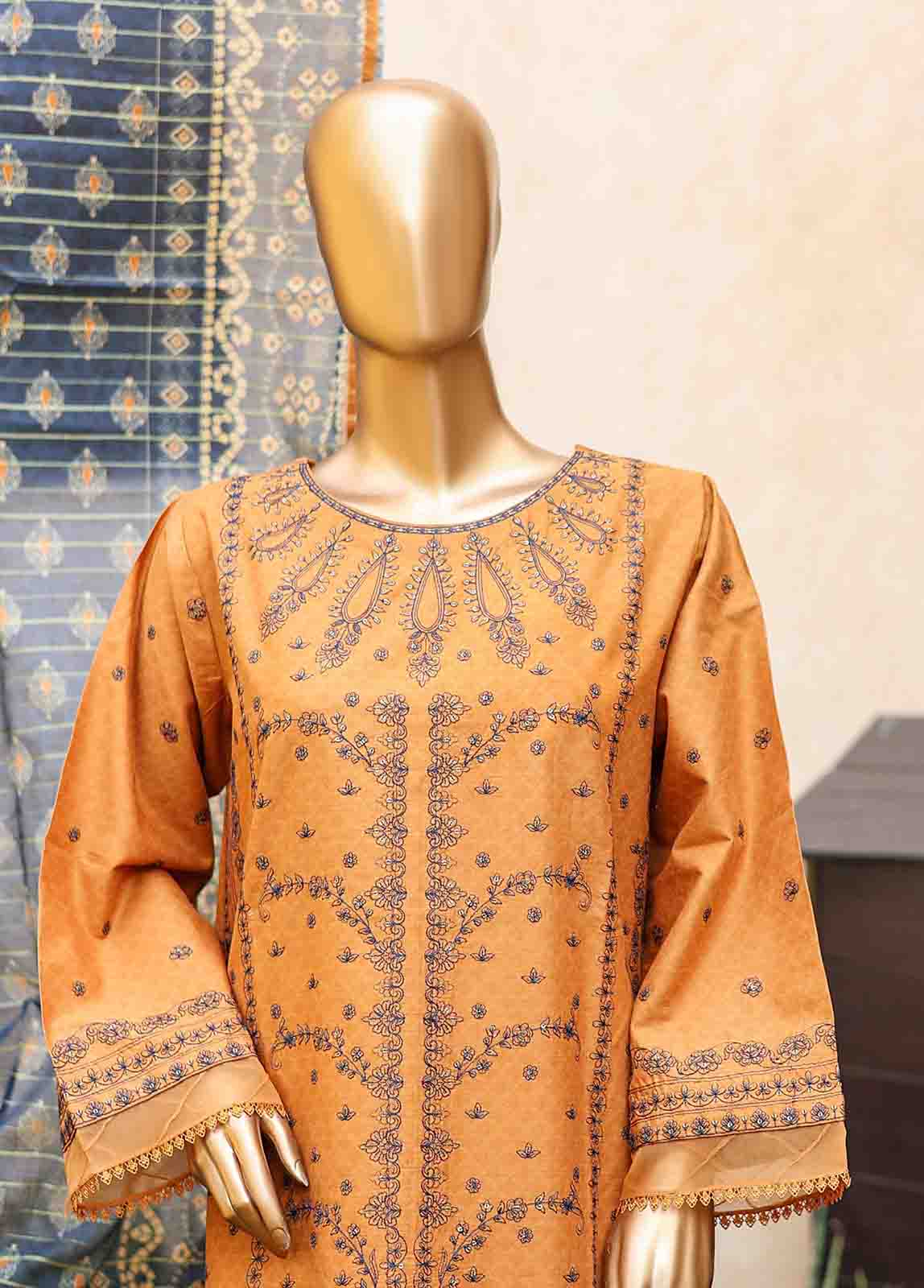 Bin Saeed Fabric - SMLF-EMB-375 B- 3 Piece Embroidered Stitched Suit