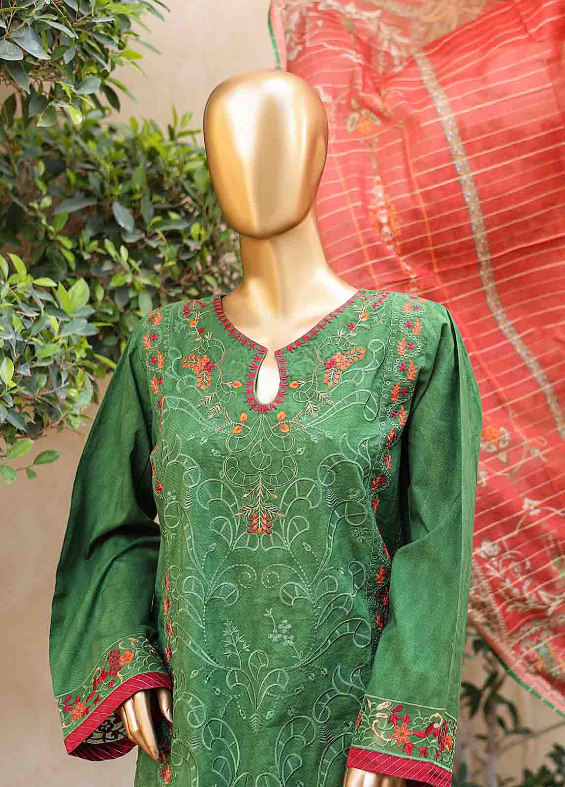 Bin Saeed Fabric - SMLF-EMB-377 B- 3 Piece Embroidered Stitched Suit