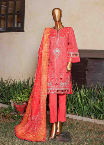 Bin Saeed Fabric - SMLF-EMB-378 B- 3 Piece Embroidered Stitched Suit
