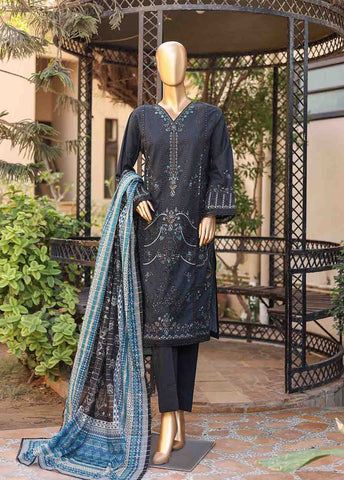 Bin Saeed Fabric - SMLF-EMB-380 B - 3 Piece Embroidered Stitched Suit