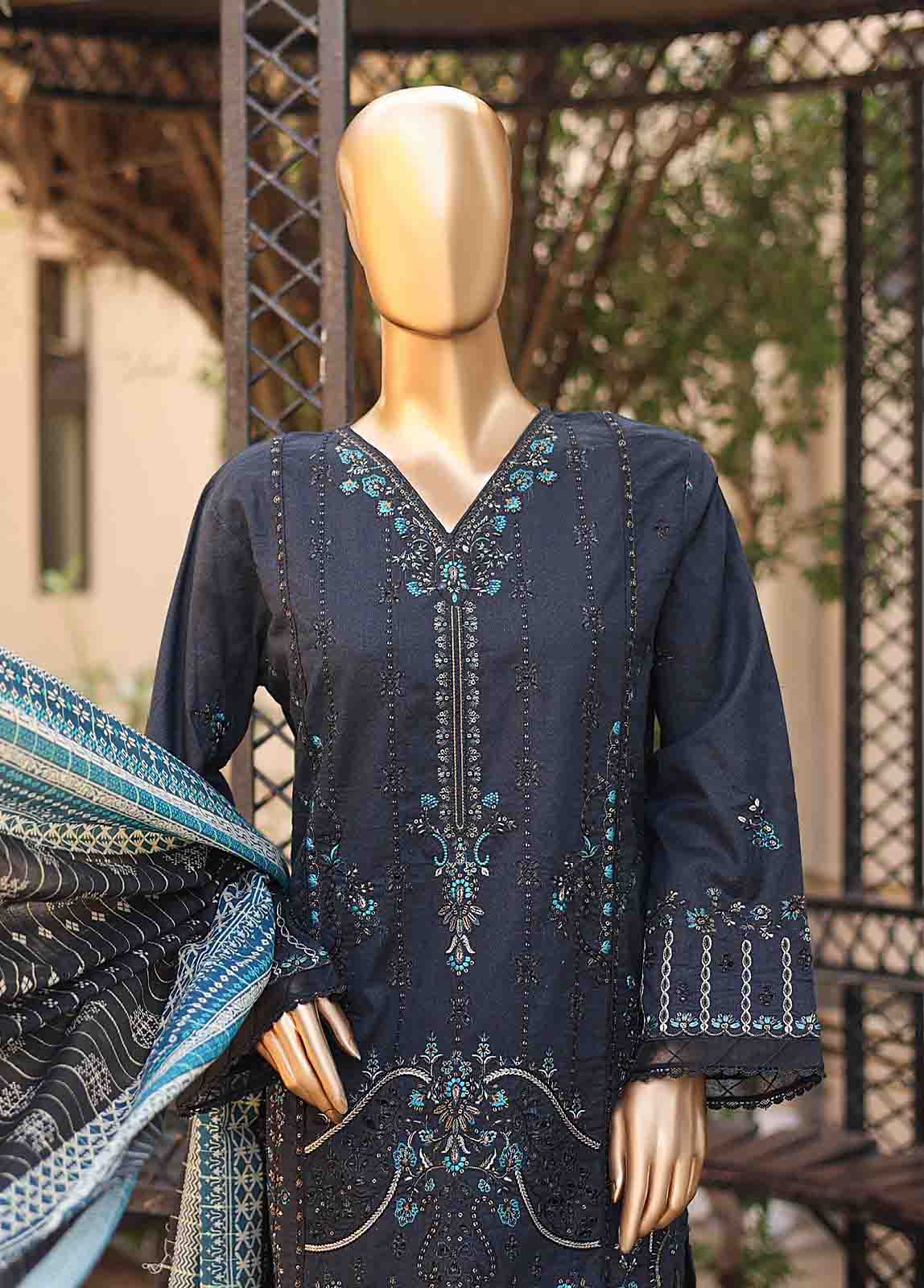 Bin Saeed Fabric - SMLF-EMB-380 B - 3 Piece Embroidered Stitched Suit
