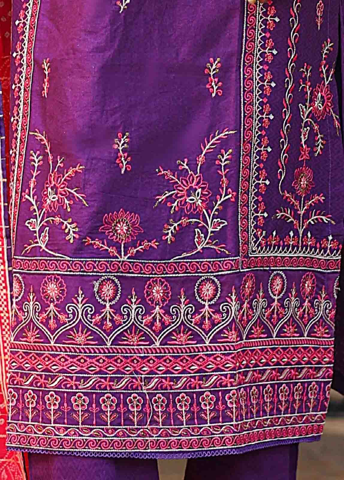 Bin Saeed Fabric - SMLF-EMB-386 B - 3 Piece Embroidered Stitched Suit