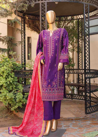 Bin Saeed Fabric - SMLF-EMB-386 B - 3 Piece Embroidered Stitched Suit