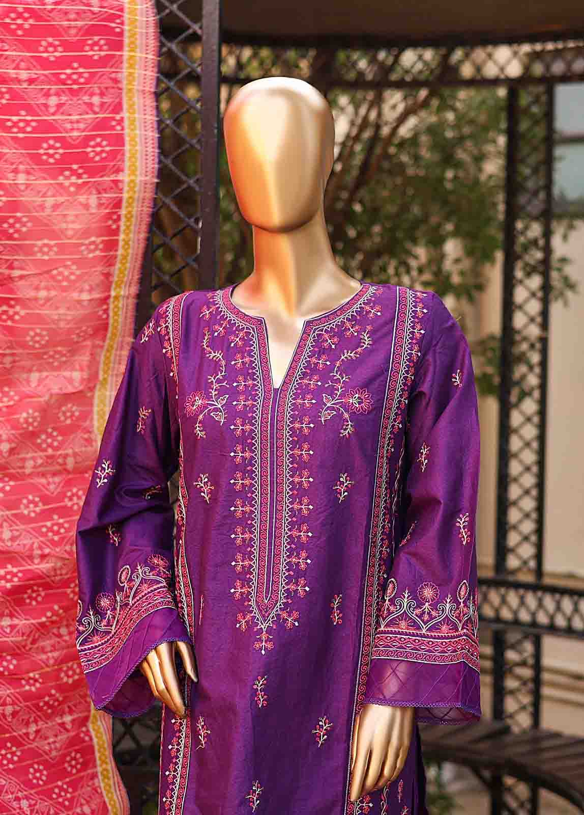 Bin Saeed Fabric - SMLF-EMB-386 B - 3 Piece Embroidered Stitched Suit